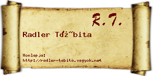 Radler Tábita névjegykártya